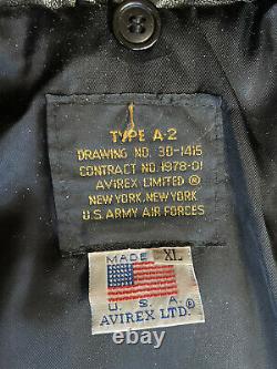 Vintage Authentic US Army Air Force Leather Flight Jacket Bomber Type A-2 RARE