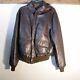 Vintage Avirex A-2 Usa Army Air Force Brown Leather Bomber Flight Jacket Size 46