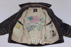 Vintage Avirex Type A-2 Army Air Force Bomber Flight Leather Jacket XL