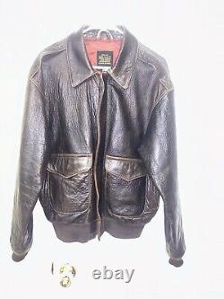 Vintage Avirex Type A-2 Leather Bomber Jacket Size Medium US Army Air Forces