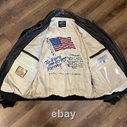 Vintage Avirex Type A-2 US Army Air Force Brown Leather Jacket XL