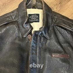 Vintage Avirex Type A-2 US Army Air Force Brown Leather Jacket XL
