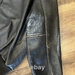 Vintage Avirex Type A-2 US Army Air Force Brown Leather Jacket XL