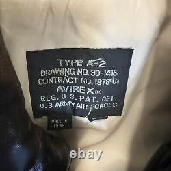 Vintage Avirex Type A-2 US Army Air Force Brown Leather Jacket XL