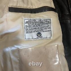 Vintage Avirex Type A-2 US Army Air Force Brown Leather Jacket XL