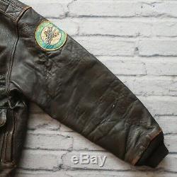 Vintage Avirex Type A-2 US Army Air Forces Leather Flight Jacket 80s Size L