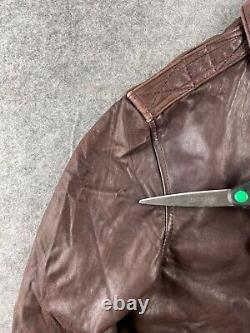 Vintage Avirex Type A-2 USAAF US Army Air Force Brown Leather Flight Jacket 38