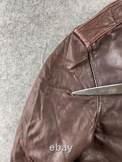 Vintage Avirex Type A-2 USAAF US Army Air Force Brown Leather Flight Jacket 38