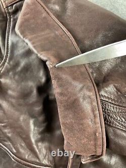 Vintage Avirex Type A-2 USAAF US Army Air Force Brown Leather Flight Jacket 38