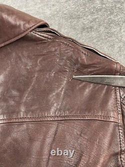 Vintage Avirex Type A-2 USAAF US Army Air Force Brown Leather Flight Jacket 38