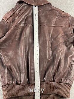Vintage Avirex Type A-2 USAAF US Army Air Force Brown Leather Flight Jacket 38