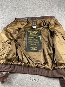 Vintage Avirex Type A-2 USAAF US Army Air Force Brown Leather Flight Jacket 38