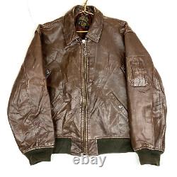 Vintage Avirex Type B-15 US Army Air Forces Leather Flight Jacket Medium Brown