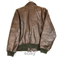 Vintage Avirex Type B-15 US Army Air Forces Leather Flight Jacket Medium Brown