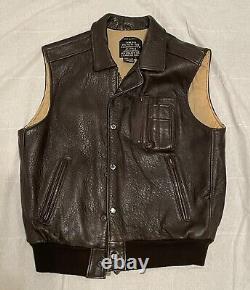 Vintage Avirex Type B-9 Leather Vest size L US Army Air Force Bomber Korea