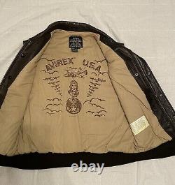 Vintage Avirex Type B-9 Leather Vest size L US Army Air Force Bomber Korea