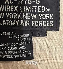 Vintage Avirex Type B-9 Leather Vest size L US Army Air Force Bomber Korea