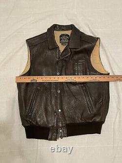 Vintage Avirex Type B-9 Leather Vest size L US Army Air Force Bomber Korea