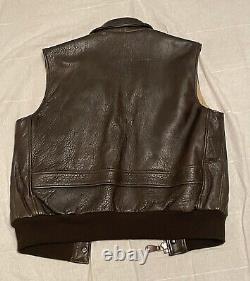 Vintage Avirex Type B-9 Leather Vest size L US Army Air Force Bomber Korea