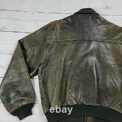 Vintage Avirex US Army Air Force Leather Flight Jacket Bomber Type A-2 XL