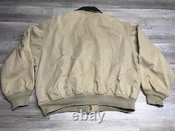 Vintage Avirex US Army Air Forces A-2 Distressed Bomber Jacket Tan Mens Size L