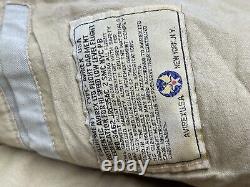 Vintage Avirex US Army Air Forces A-2 Distressed Bomber Jacket Tan Mens Size L
