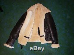 Vintage B-3 B3 Air Force Army Shearling Sherpa Leather Bomber Flight Jacket USA