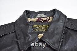 Vintage Brown US Army Air Force Jacket Type A-2 Flyers Leather Jacket Mens L