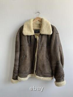 Vintage Echt Lammfell Type B-3 US Army Air Force Lambs Shearling Coat Size 54