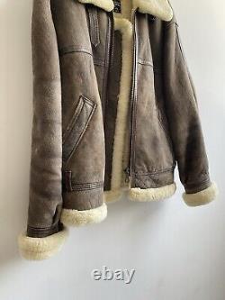 Vintage Echt Lammfell Type B-3 US Army Air Force Lambs Shearling Coat Size 54