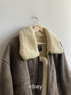 Vintage Echt Lammfell Type B-3 US Army Air Force Lambs Shearling Coat Size 54