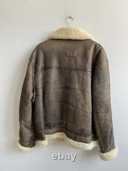 Vintage Echt Lammfell Type B-3 US Army Air Force Lambs Shearling Coat Size 54