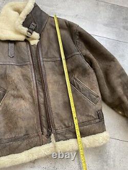 Vintage Echt Lammfell Type B-3 US Army Air Force Lambs Shearling Coat Size 54