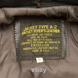 Vintage Excelled US Army Air Force Leather Flyers Bomber Jacket Type A-2 Small