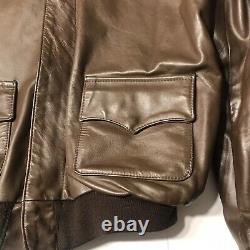 Vintage Flight Jacket Type A-2 Leather Bomber USA Size 44 L Army Air Force