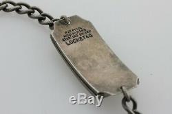 Vintage LOCKETAG Sterling Silver WWII US ARMY Air Force Locket ID Bracelet- 7.5