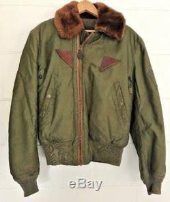 Vintage Military Green BOMBER Jacket 5A Type B size 38 FLYING Air Force ARMY