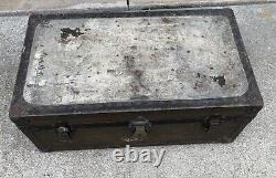 Vintage Military Storage Chest Army Trunk US army Air Force US Foot Locker 1950s