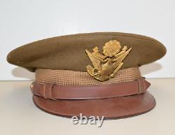 Vintage ORIGINAL WWII WW2 US Army Air Force AAF Officer Visor Cap