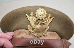 Vintage ORIGINAL WWII WW2 US Army Air Force AAF Officer Visor Cap