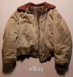 Vintage Original WW2 B 15 Army Air Forces Flight Bomber Jacket Size 40 As Is