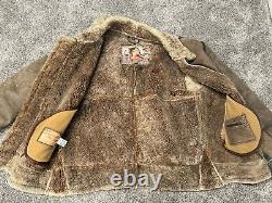 Vintage Pilot Of The World USA Us Army Air Force B 3 Sheepskin Jacket Medium