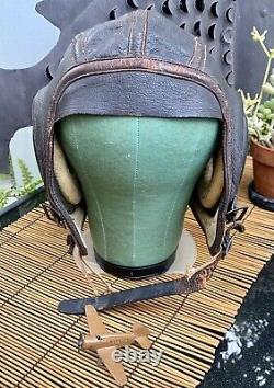 Vintage Rare Slote & Klien U. S. Army Air Force Leather Flight Cap Original