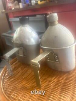 Vintage TWO U. S. Army Aluminum Military Canteen with Cover Army Air Forces