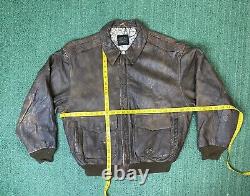 Vintage Type A-2 Leather Bomber U. S. Army Air Forces Jacket Size Large