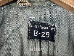 Vintage Type B-29 Quilted Flight Jacket US Army Air Forces OD, Medium