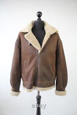 Vintage Type B18 Us Army Air Forces Leather Flight Bomber Jacket Sherpa