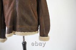 Vintage Type B18 Us Army Air Forces Leather Flight Bomber Jacket Sherpa