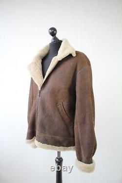 Vintage Type B18 Us Army Air Forces Leather Flight Bomber Jacket Sherpa