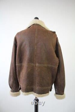 Vintage Type B18 Us Army Air Forces Leather Flight Bomber Jacket Sherpa